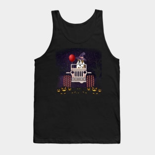 JP Scared Bulldog in The Car Halloween Tank Top